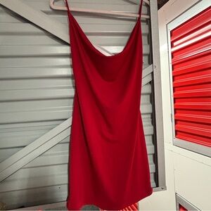 Elegant Red Slip Dress